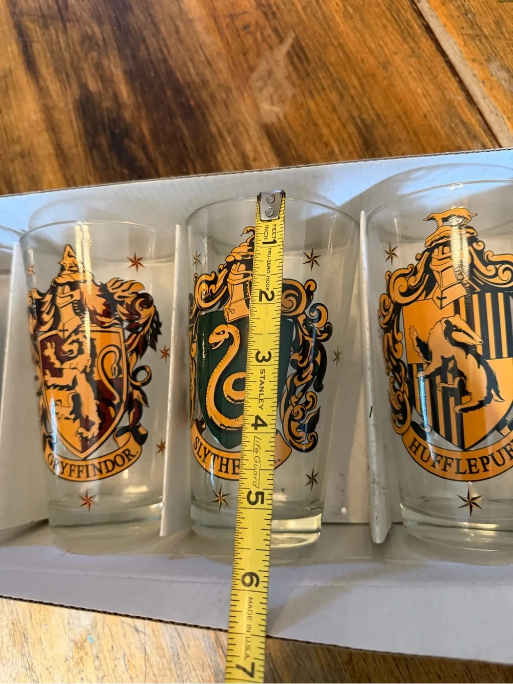 Harry Potter School Sigils Pint Beer Glass Set of Four New by Silver Buffalo